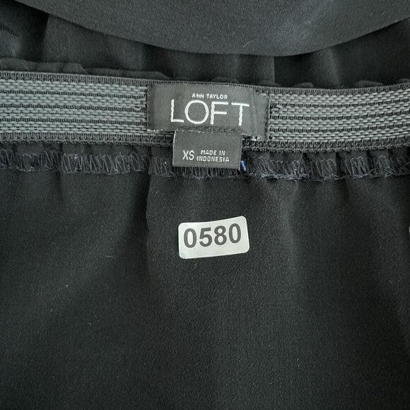 Ann Taylor Loft Belted Tie Waist Strapless Straight Leg Black‎ Jumpsuit Women XS - Picture 6 of 12